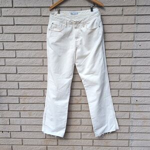 Zara High Rise Straight Split  Denim Jeans Size 12 NEW